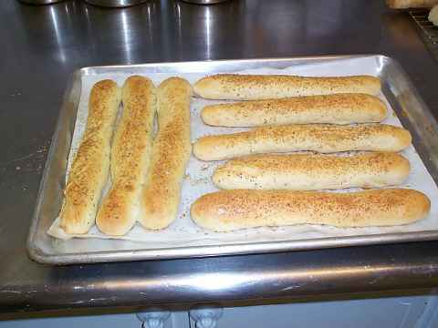 Baked bread sticks