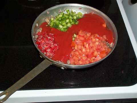 Add tomato sauce and paste