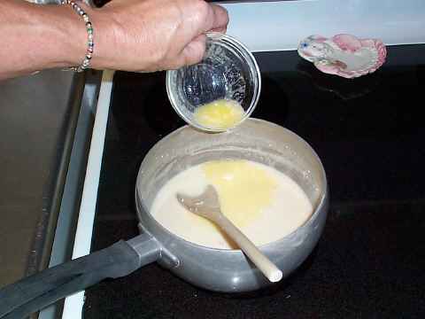 Add melted butter